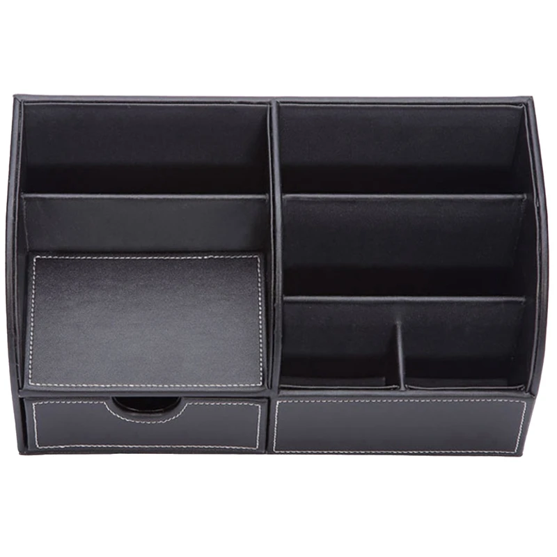 Многофункциональный кожаный большой держатель для ручек, ящик для хранения косметики с дистанционным управлением, настольный ящик для хранения канцелярских принадлежностей
