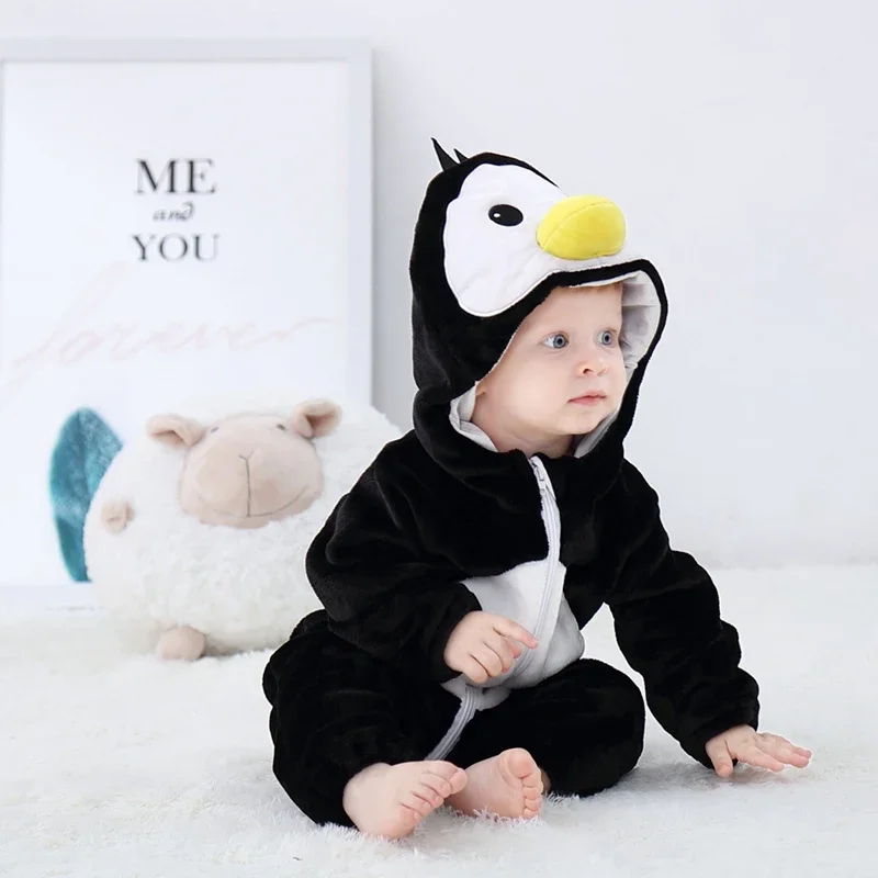 

Baby Rompers Winter Penguin Costume for Girls Boys Toddler Animal Jumpsuit Infant Clothes Pyjamas Kids One Piece Outfit