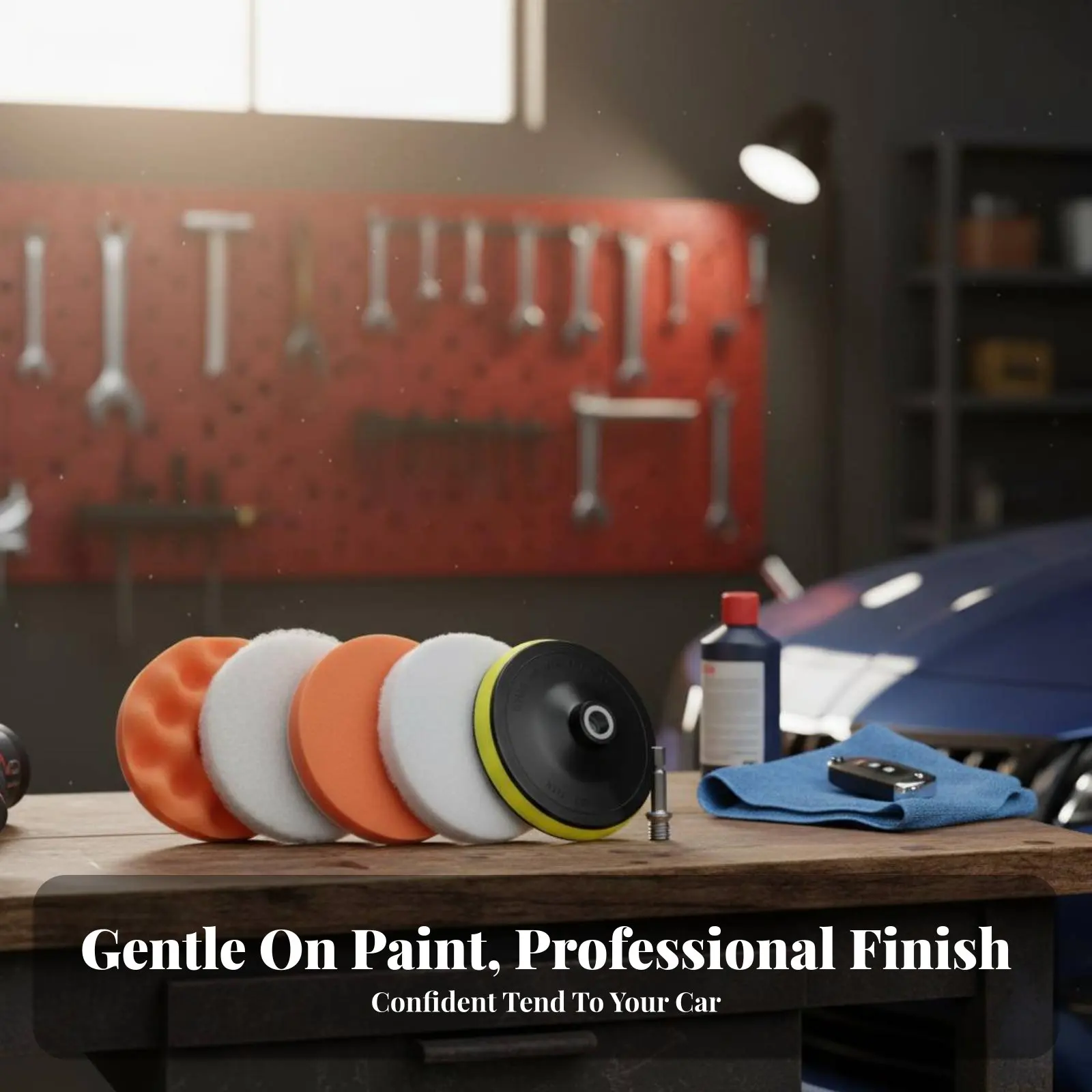 8 Pieces Car Drill Polishing Polishing Disc Set Variable Stiffness Levels Vehicle Maintenance Supply All-Purpose Absorbent
