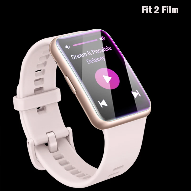 3 buah film hidrolik pelindung layar untuk jam tangan huawei fit 2 jam tangan pintar HD 9D penutup pelindung Ultra tipis aksesori pita pas