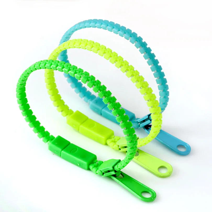 Wholesale 200pcs Zip bracelet wristband candy bracelet Popular Zipper bracelet