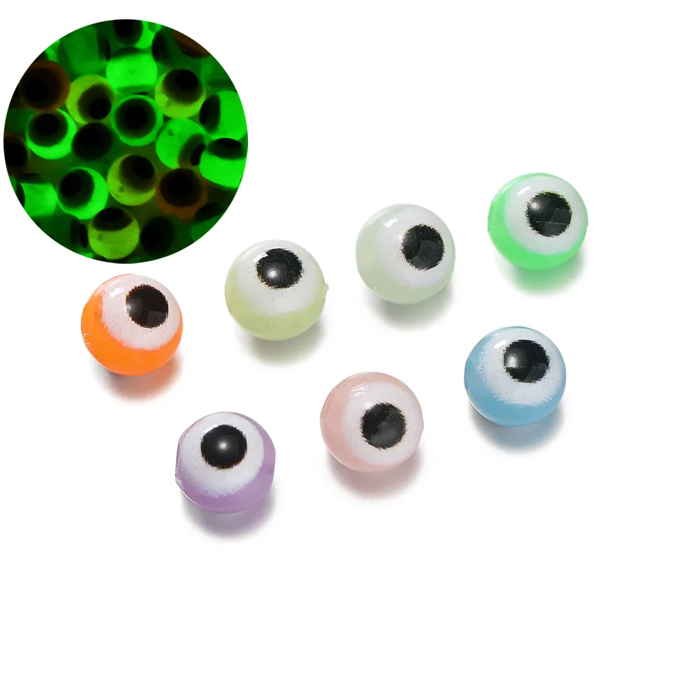 

10Pcs 6mm Acrylic Round Luminous Beads Eyeball Stripe Spacer Beads for Jewelry Making DIY Bracelet Necklace Accessories