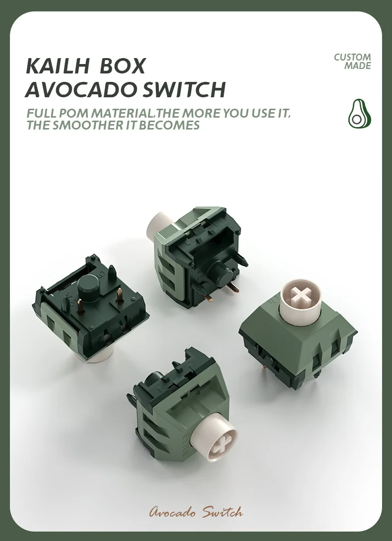 1/3/5Pcs Kailh BOX Avocado Pro Schalter 5Pins Linear Volle POM Benutzerdefinierte Mechanische Tastatur Spiel Switchs DIY Kit Fabrik Geschmiert – Detail 2