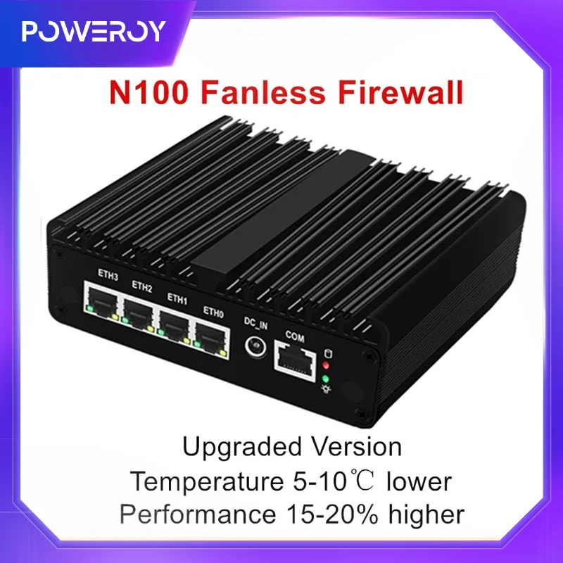 12th Gen Intel N100 Mini PC Firewall Router 4 LAN i226-V 2.5G N6000 N5105 J4125 NVMe Fanless Mini Computer Proxmox pfSense Box