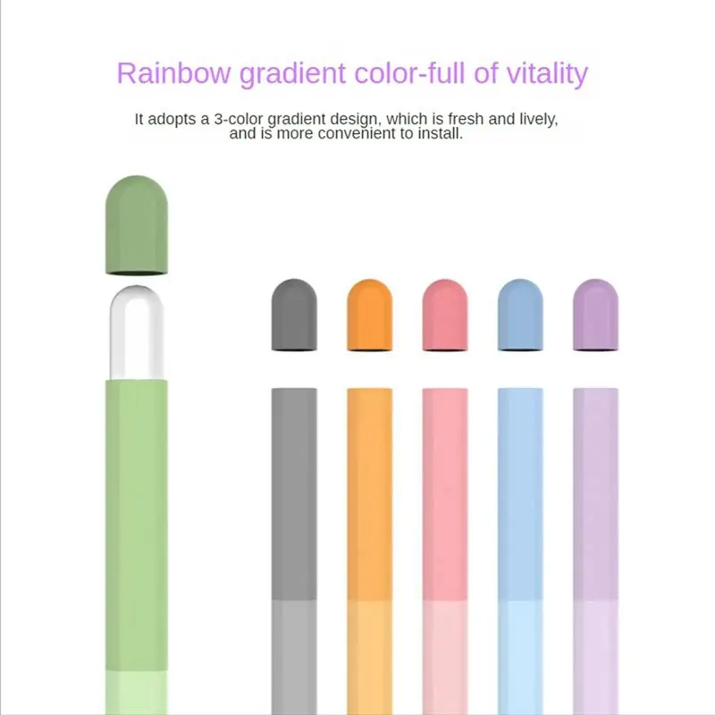 

Для Apple Pencil 2-го поколения, мягкий удобный силиконовый держатель для ручек, чехол для стилуса, защитный чехол, аксессуары, серый