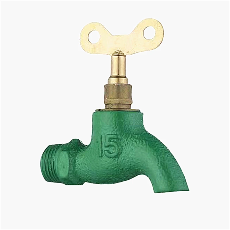 Cast Iron Male Thread Green Outdoors Water Tap Garden Irrigation Hose Connector Accessories