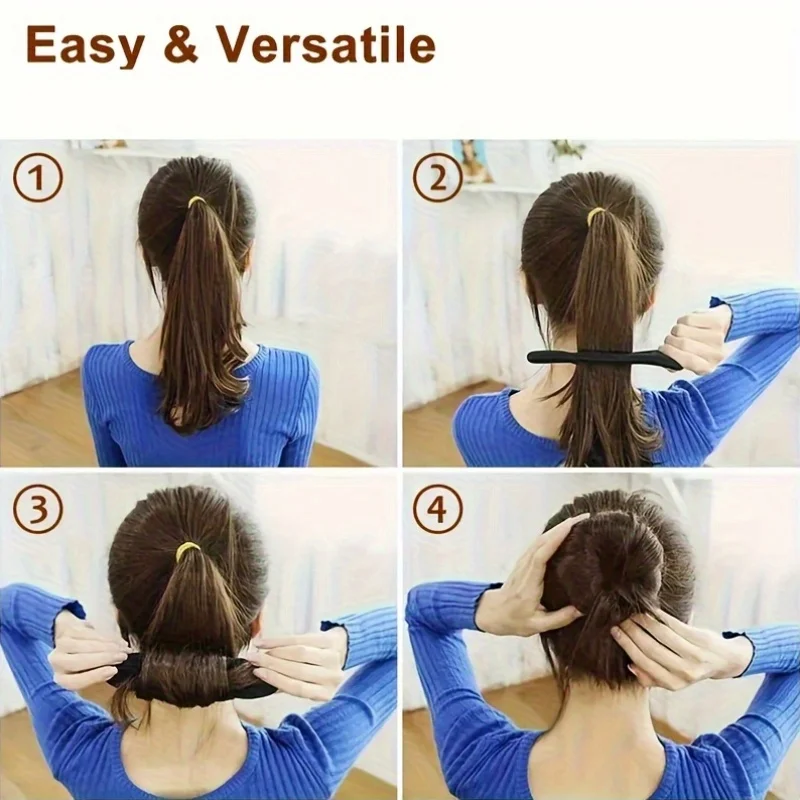 4 قطع من أدوات تجعيد الشعر البلاستيكية الإسفنجية لصانعة كعكة الموضة للنساء للاستخدام اليومي وإكسسوارات الشعر