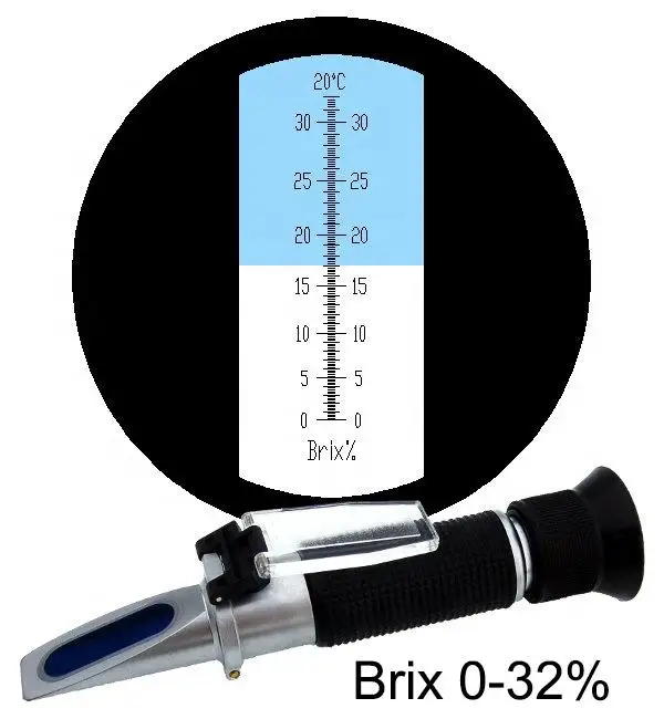 NEW Factory Direct 0-32% Brix Handheld Refractometer for Fruit Juice Honey Wine