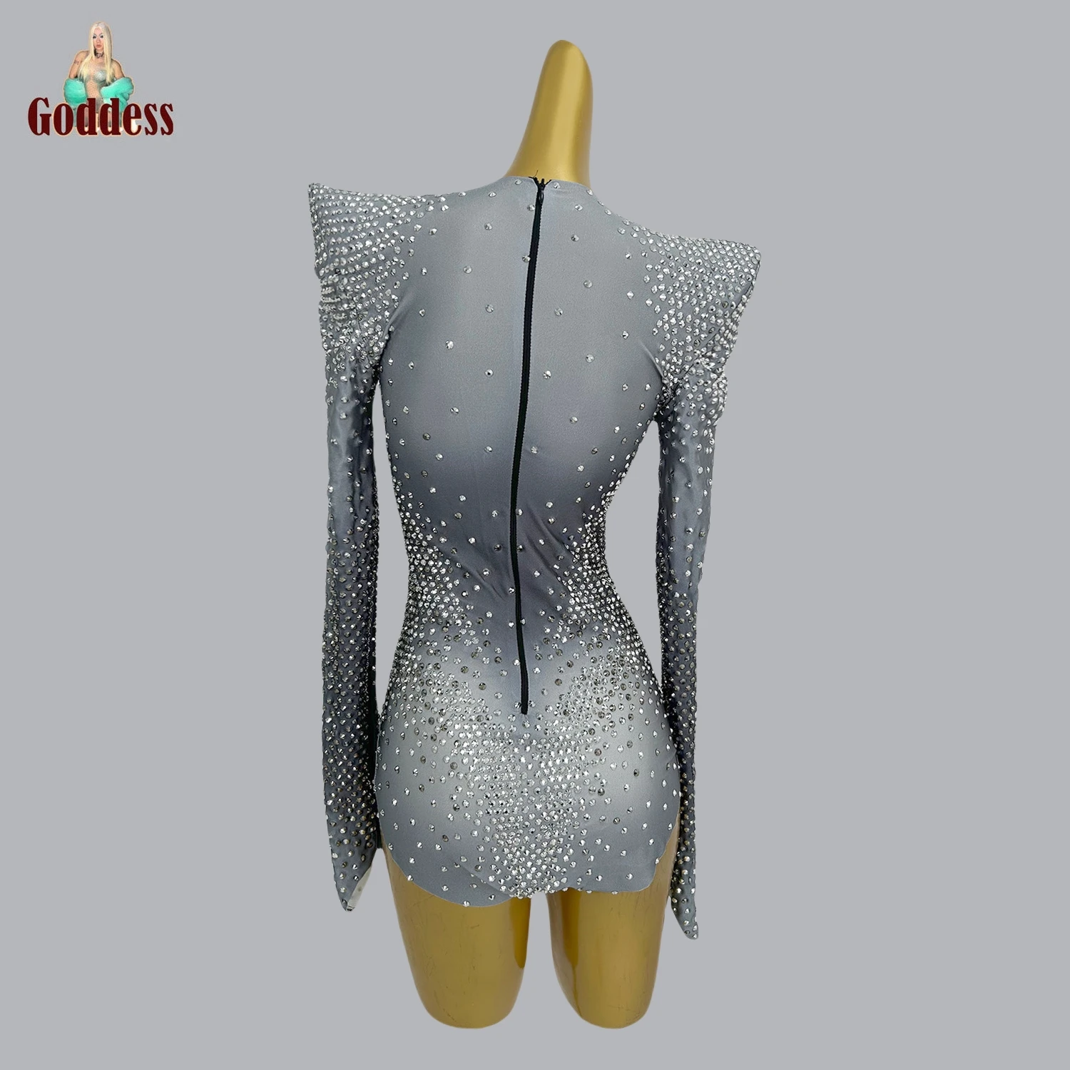 NEW Women Party Bodysuit Ball Full Rheinstone Leotard Club Showgirl Dancing Floor Sexy Bodycon Bodysuit Luxury Glitter Leotard