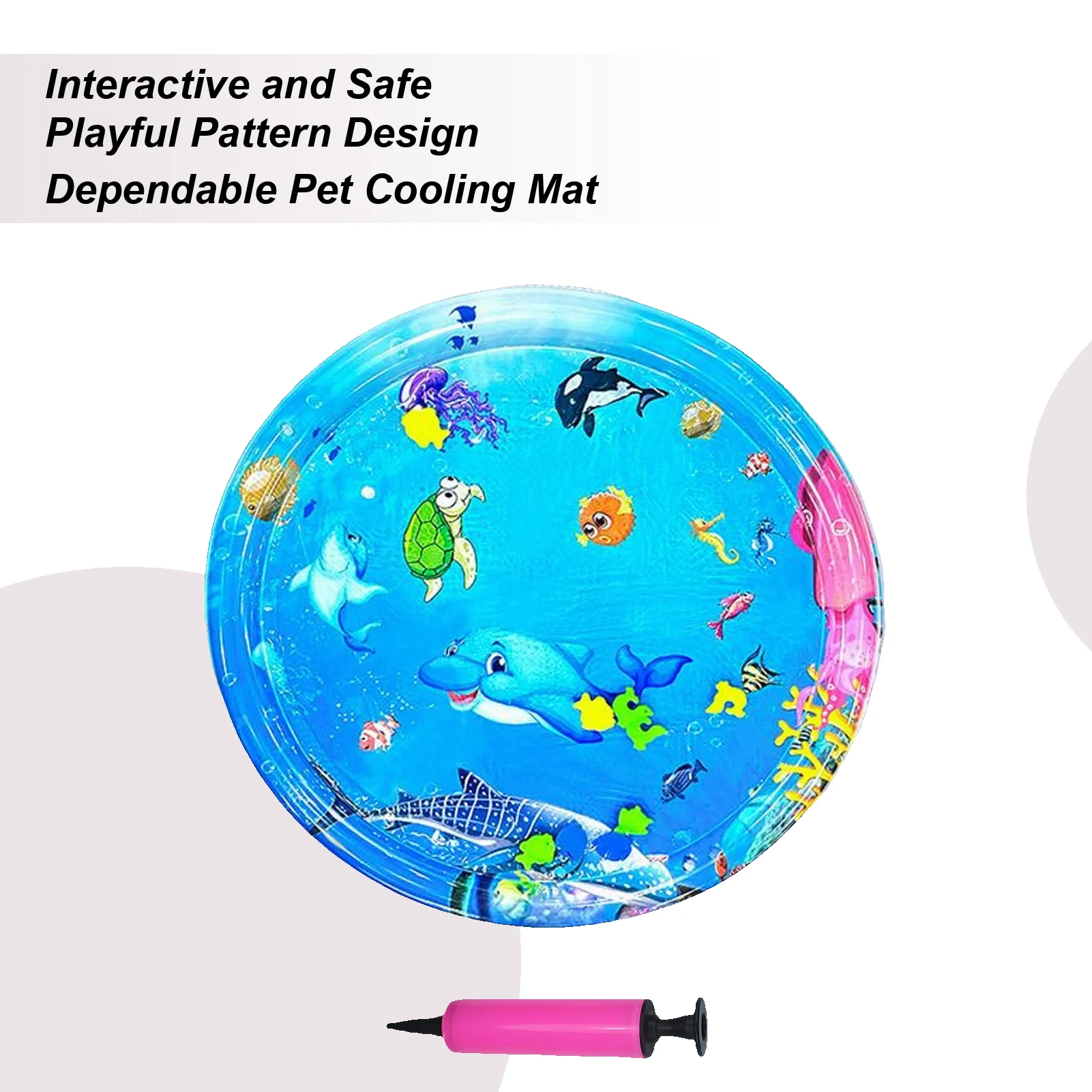 

Cat Water Play Mat Pet Water Sensory Mat Cats Toy Puppy Toddler Interactive Toy Inflatable Pad with Air Pump for Sofa Floor