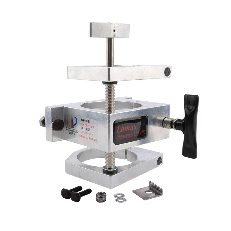 Aluminum & Silver Oxide Adjustable Carving Machine Fixture Three-Piece Fixed Seat Spindle Holder With Two Screws