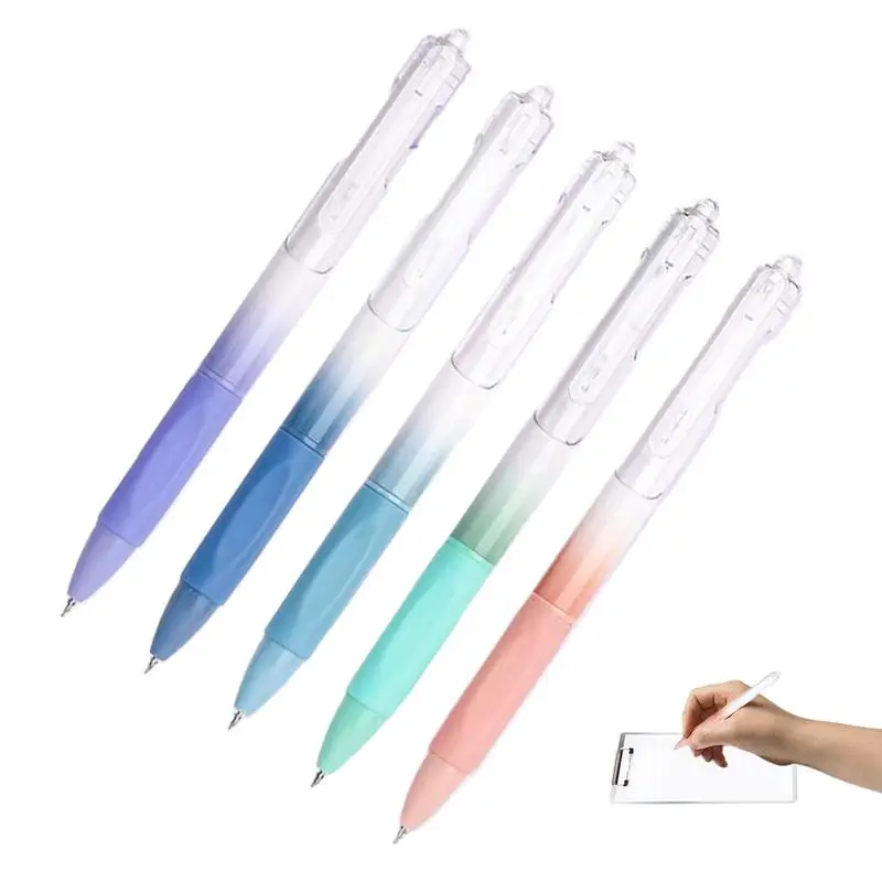 Aesthetic Pens Set 5pcs Quick Drying Smooth Writing Pens Examing Gel Pens Gradient Color Pens Shell Improve Writing Experience