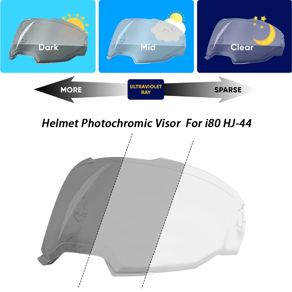 Photochromic Helmet Visor for HJC I80 HJ-44 i80 Motorcycle Helmets Lens Shield Glass Viewfinder Screen Accessories