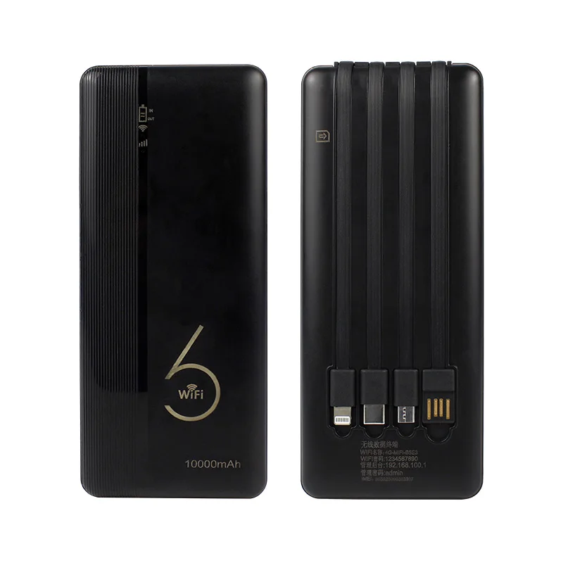 Router Wi-Fi6 4G Mifi RTS z możliwością personalizacji, obsługa 16 urządzeń, idealny na rynek turystyczny, z baterią Power Bank o pojemności 10000mAh.