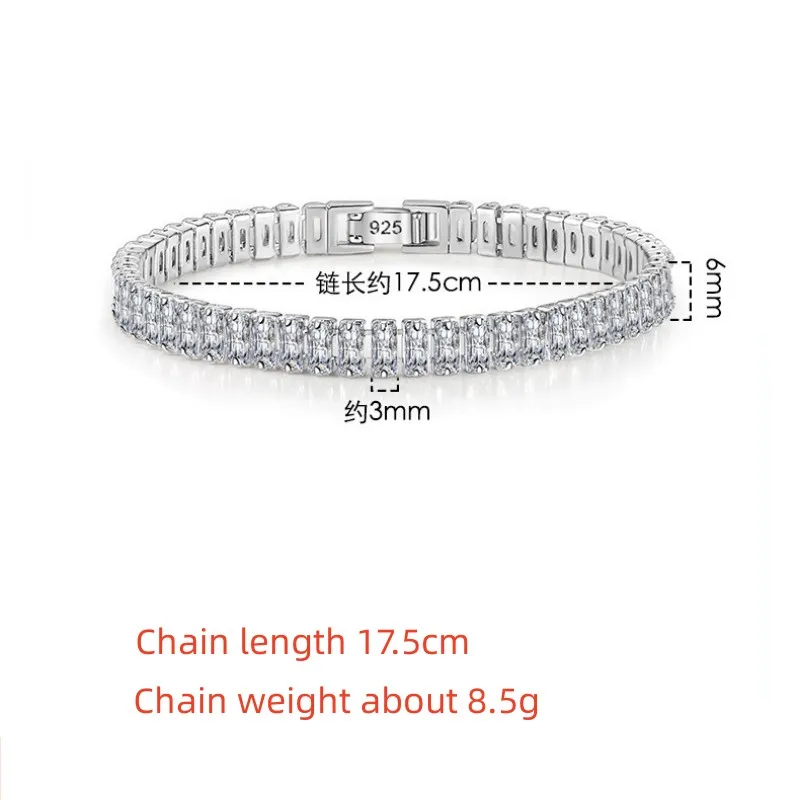 Buyee 925 Sterling Silver Luxury Bracelets Light White Crystal Bracelet for Women Fashion Wedding Fine Jewelry Bracelets Gift