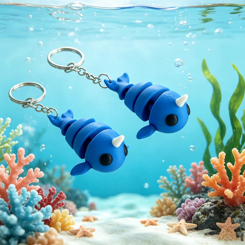 3d Printing Cute Unicorn Whale Keychain Fantasy Theme Design, Mobile Backpack Pendant, Mobile Phone, Car, Etc