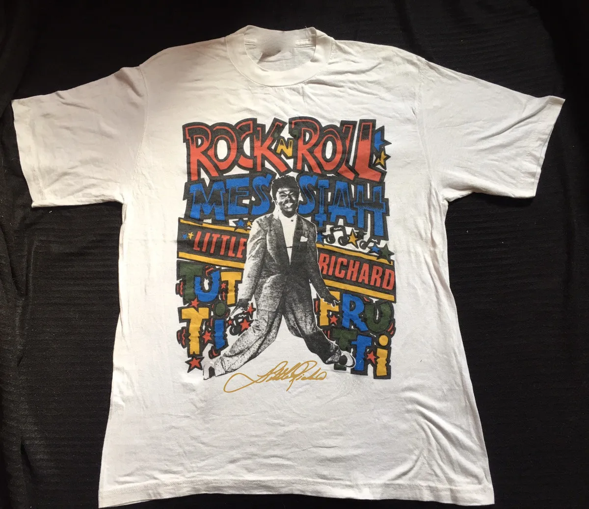 Vintage Little Richard Heavy Cotton Full Size White Men Women Shirt BL028
