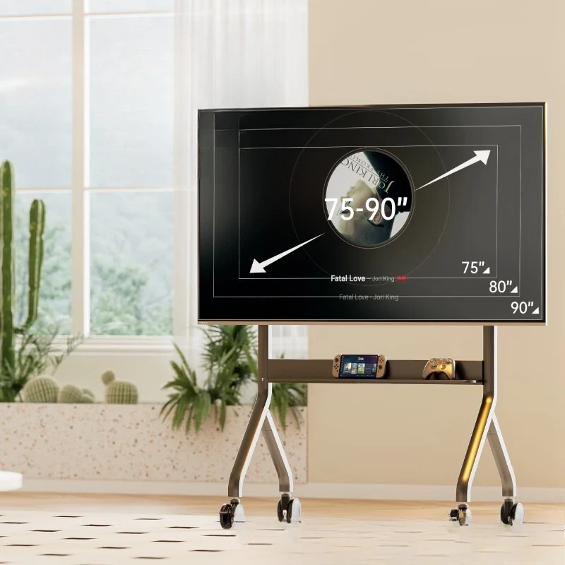 

NB P150 electric herringbone TV movable floor bracket, remote control lifting 75/80/85/90 inch