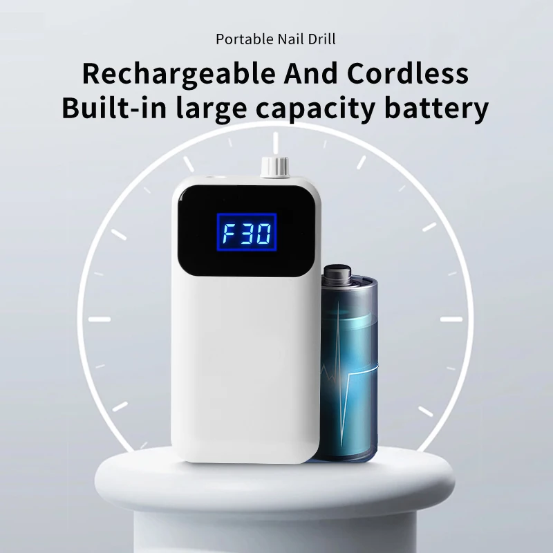 เครื่องตะไบเล็บ NEWGAGA พร้อมหน้าจอ HD ความเร็ว 35000 รอบต่อนาที แบบชาร์จไฟได้ อุปกรณ์ทำเล็บไฟฟ้าสำหรับร้านเสริมสวย รุ่นอัพเกรด กำจัดหนังกำพร้า