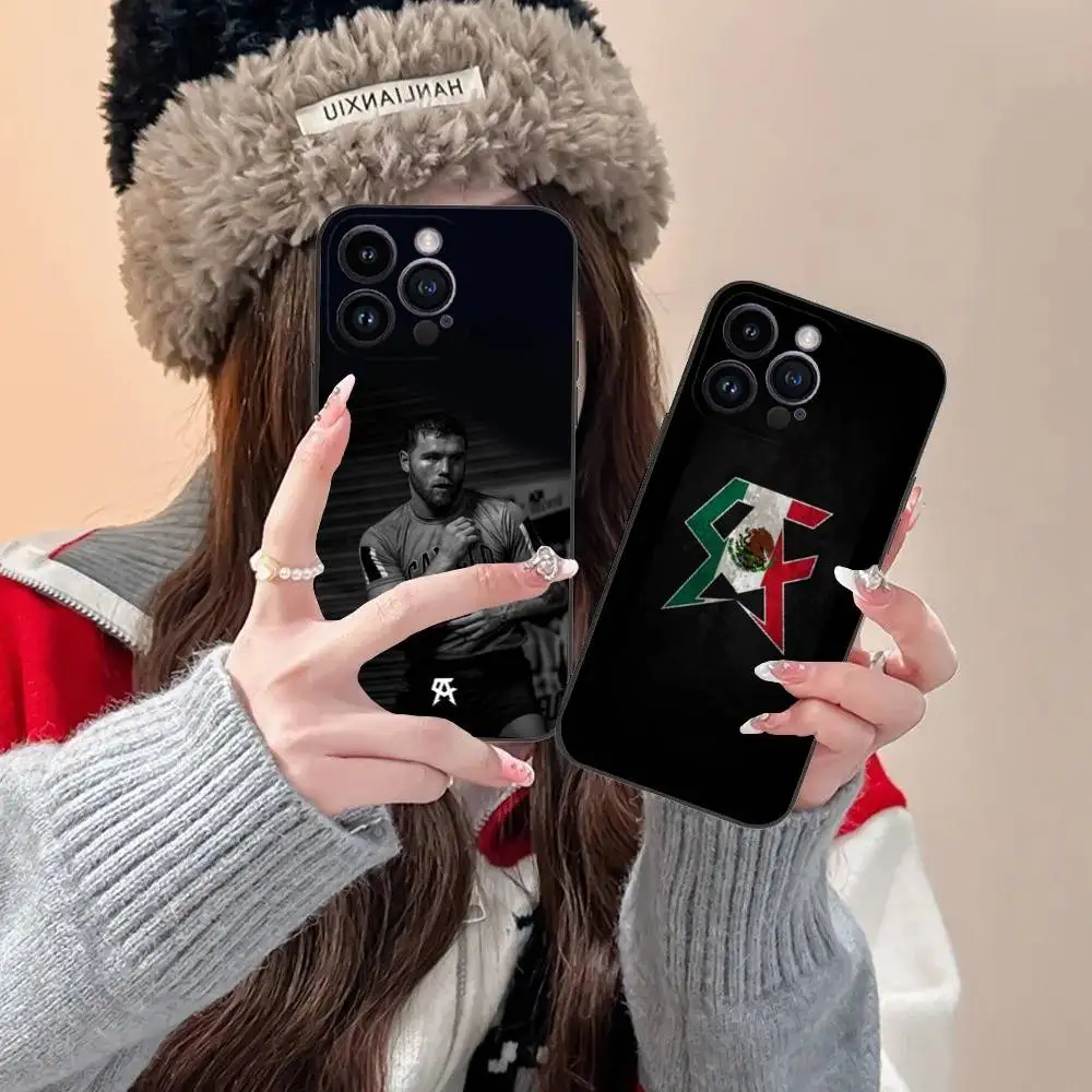 

C-Canelo Boxing Alvarez Phone Case For iPhone 16,15,14,13,12,11,Pro,XS,Max,XR,Plus,E,SE4,Mini Black Fashion Cover