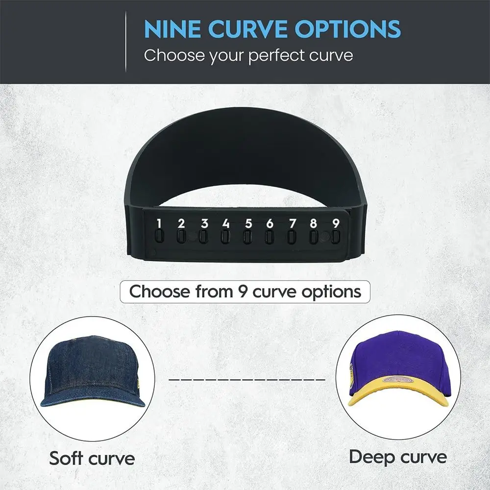 with 9 Brim Curve Hat Brim Bender Hat Shaper Plastic Hat Curving Band Convenient Shaper Reusable Hat Curve Bender Baseball Caps view 4
