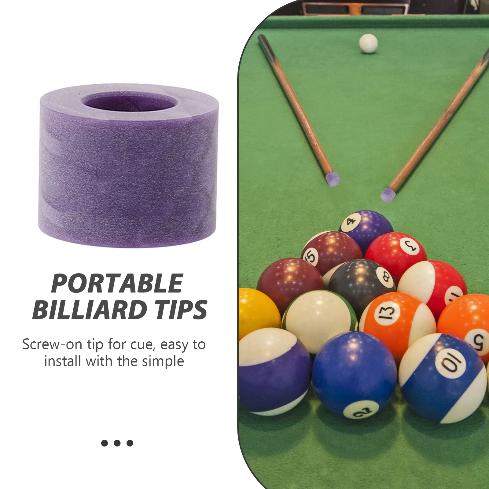

Small Replaceable Pool Cue Tip Plastic Billiard Tip Replacement Accessory for Pool Stick Perfect for Billiard Game Control