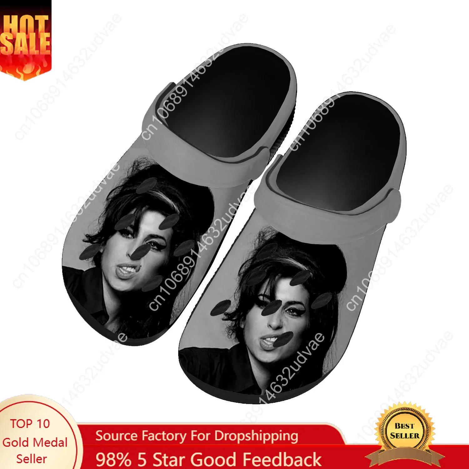 

Amy Winehouse Water Shoes Men Women Teenager Non-slip Fashion Home Garden Clogs Custom Sandals Beach Breathable Hole Slipper