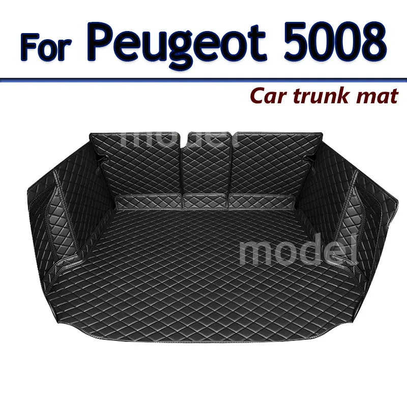 

Автомобильный коврик для багажника для Peugeot 5008 P87 2017 ~ 2023, автомобильное внутреннее украшение, грузовой поднос, водонепроницаемый защитный коврик, автомобильные аксессуары