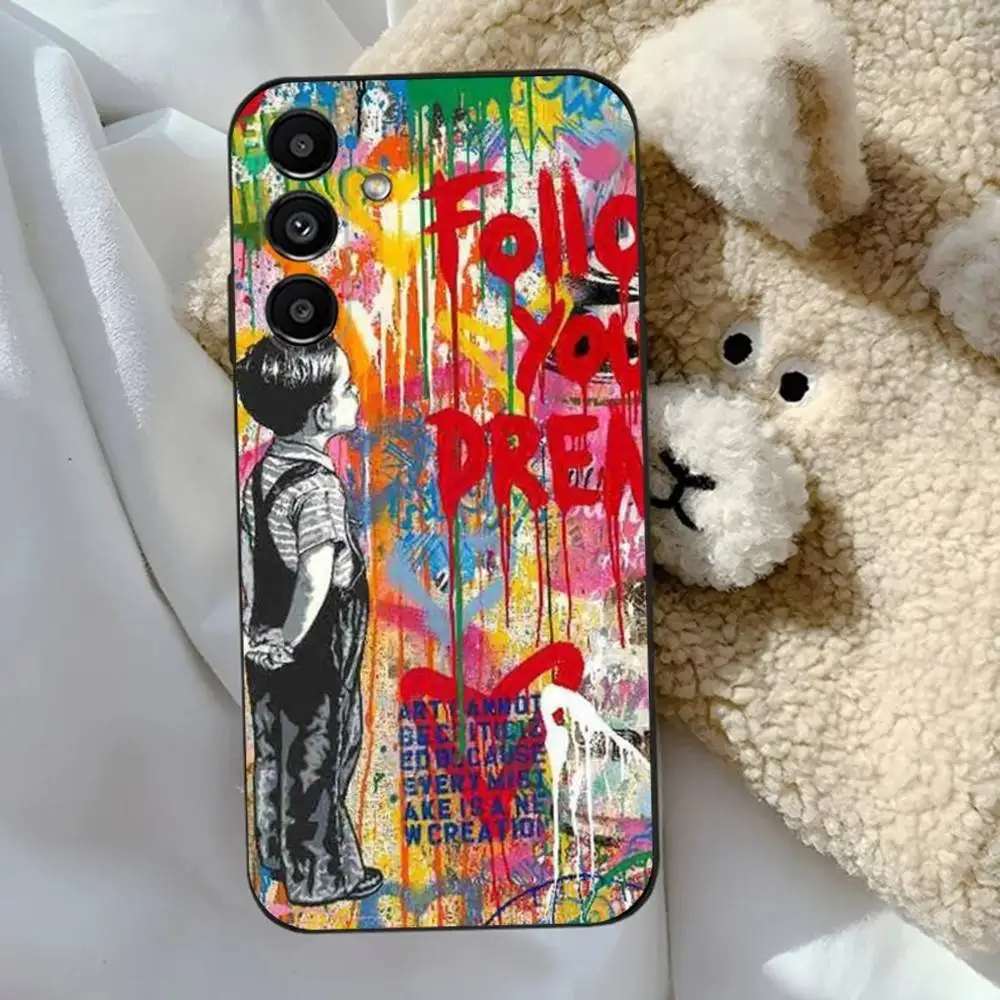 Graffiti  Phone Case For Samsung S24,23,22,30,21,10,9,Ultra,Plus,Lite,FE,5G Black Soft Case