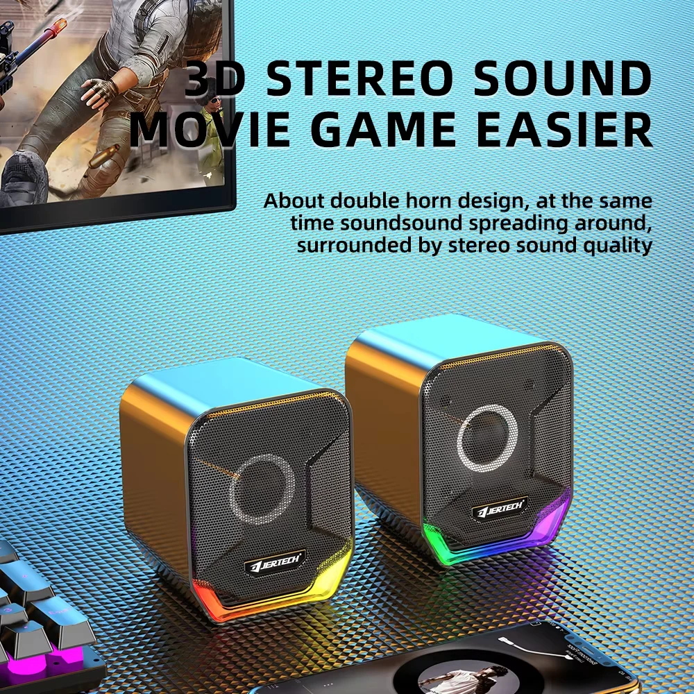 

S4 Mini Speaker 2-in-1 Waterproof LED Light Speaker Gaming Computer RGB Sound System