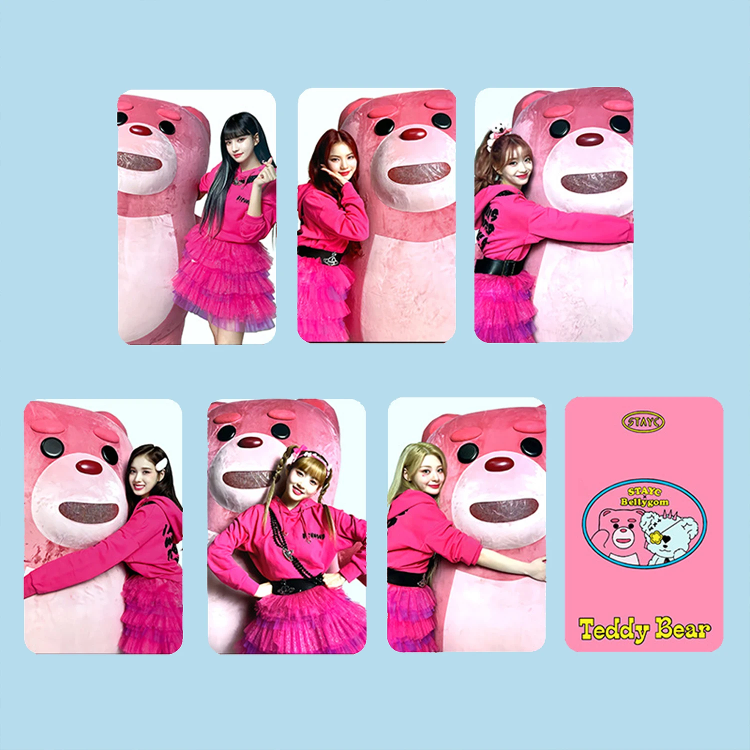 

KPOP STAYC Мишка Тедди альбом фотооткрытки 6 шт. всплывающий магазин двусторонние ломо-карты Yoon ISA SiEun кружка открытки