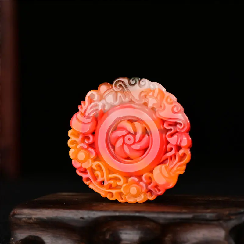 When the time comes to run the pendant men's and women's gold silk color jade flower bloom rich pendant pendant brand