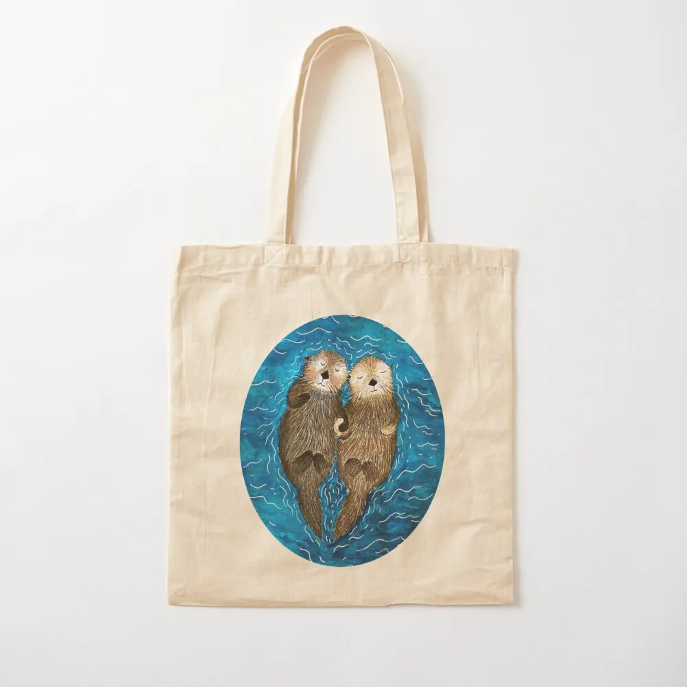 

Sea Otters Holding Hands Tote Bag female bag Shopping bags Canvas Tote Bag