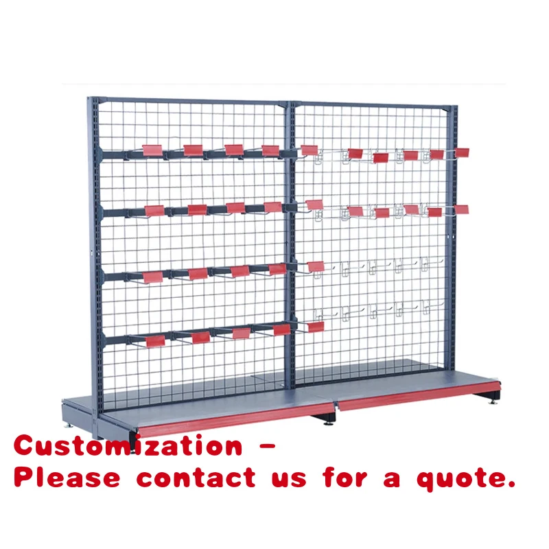 custom.Double Sided Square Metal Supermarket Shelving Display Rack-Grocery Shelves & Display Stand
