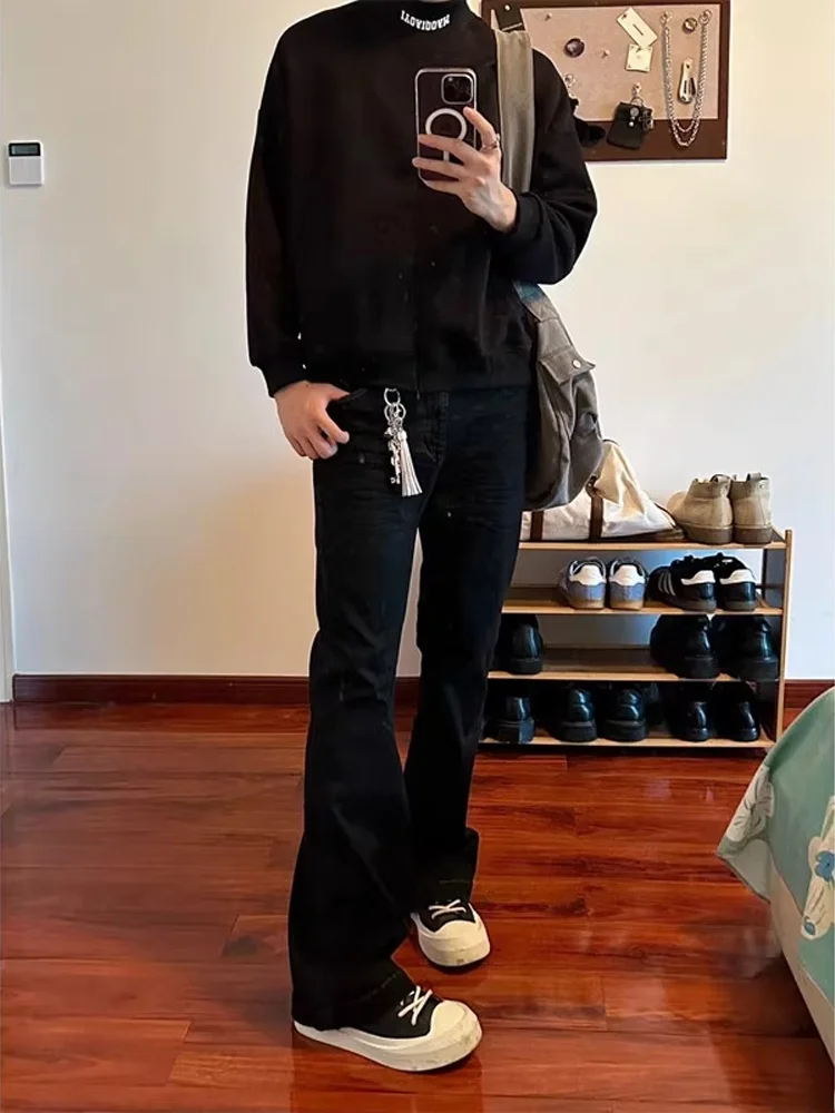 

Bla Cleanfit Knife Jeans Men's Spring Autumn High Street Sle Slimming Flared Pants Cotton Denim Youth Trend