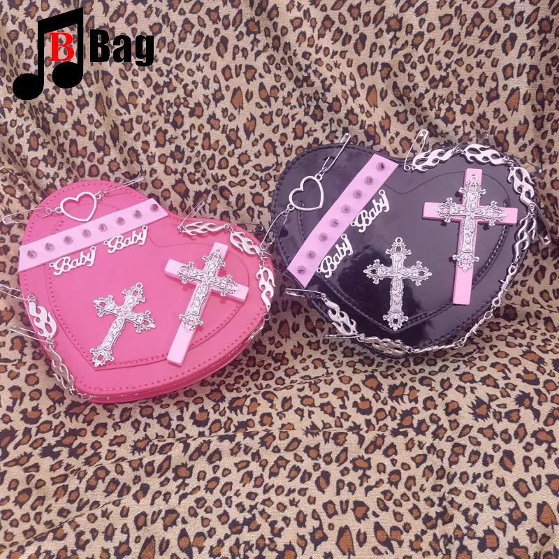 Harajuku Y2K Bag Girl Gothic Woman Shoulder Bag Tote Messenger Bag Spice Girls Street Hip hop Punk Cross Handbags Purses Female