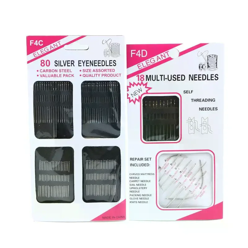 Smooth Stainless Steel Large Eye Sewing Needles Set for Embroidery Clothing Repair Cross  Home Sewing Use