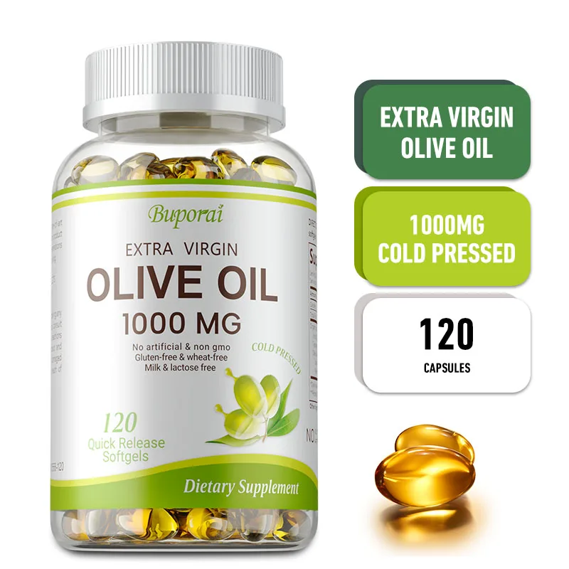 

Olive Oil Softgel Capsules 1000mg - Benefits Heart, Joint and Brain Health, Boosts Cellular Energy and Promotes Absorption