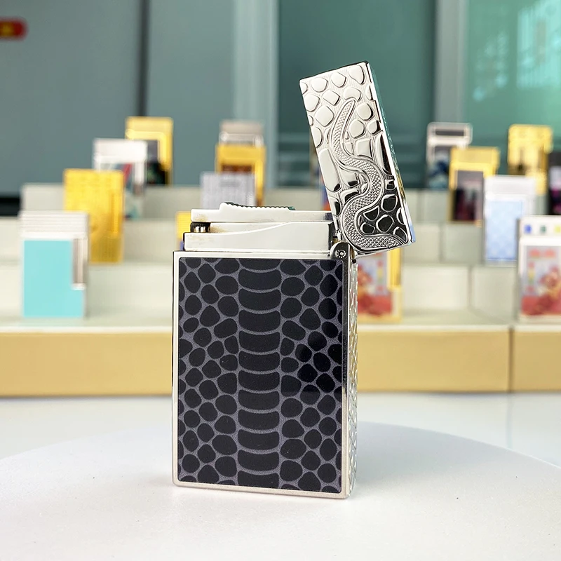 New commemorative edition luxury butane lighter single and double flame flat tone natural paint smoker L2 series 19022