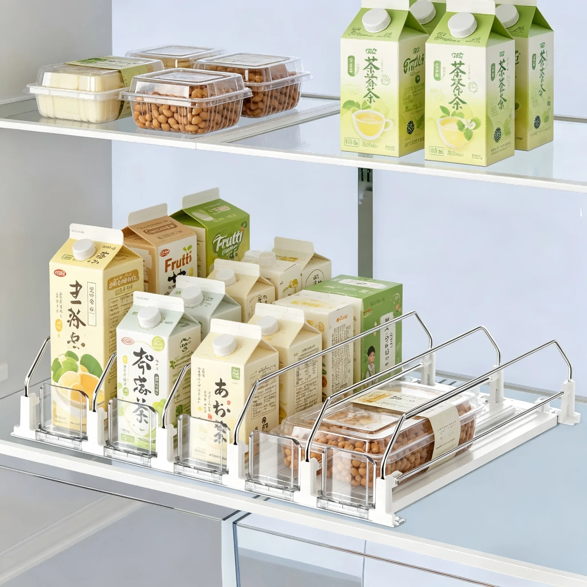 Fridge Drink Organizer Auto Pusher, Adjustable Soda Can Dispenser for Refrigerator & Vending Use