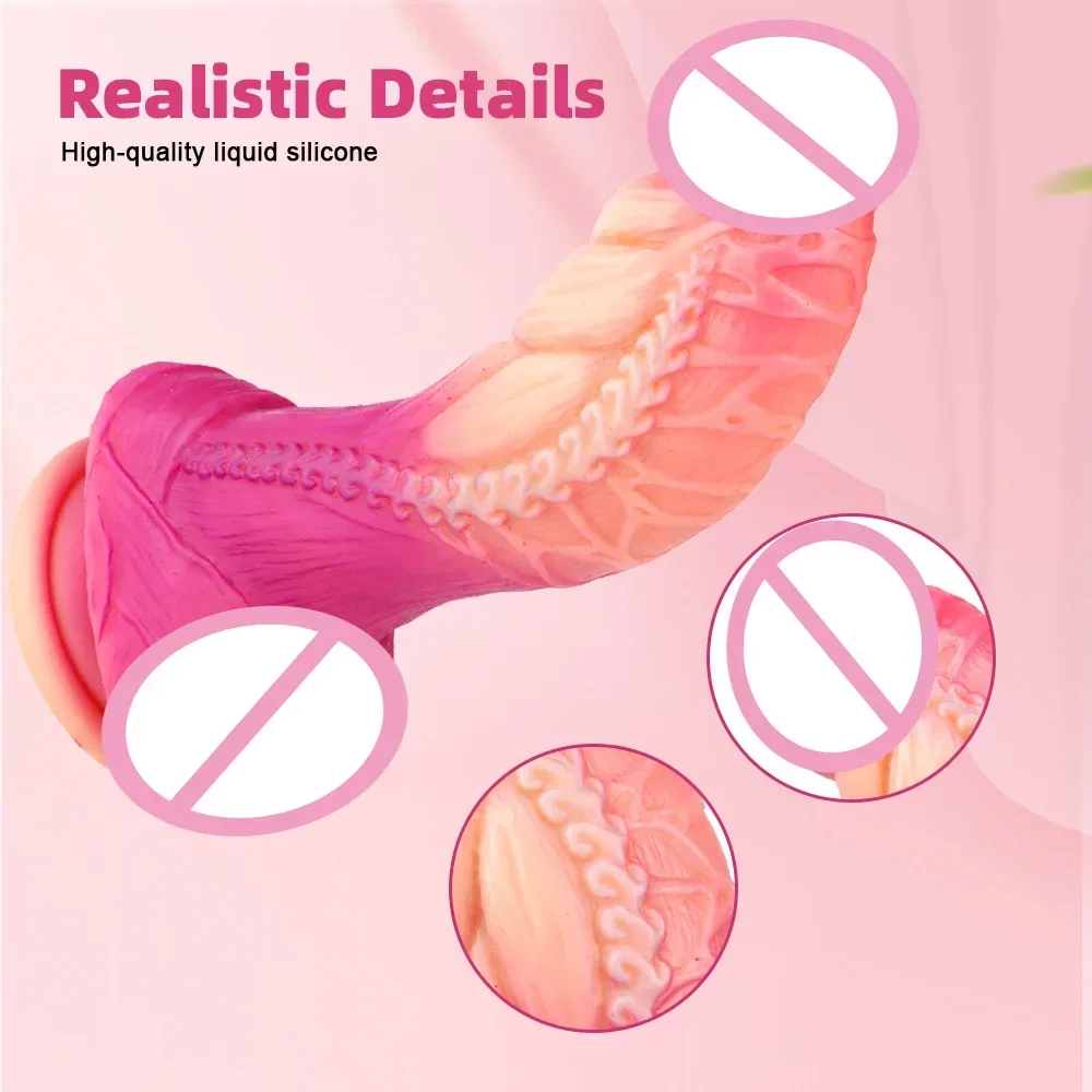 

Soft Silicone Animal Dildo Masturbator Vaginal Massager with Sucker Anal Plug G-Spot Stimulation Anal Sex Toys Adult Supplies