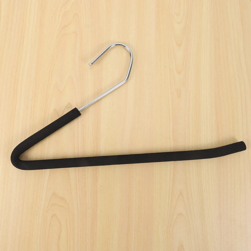 Open End Trouser Hangers Slack Pant Hanger With Non-Slip Foam Coated Black 15-Pack