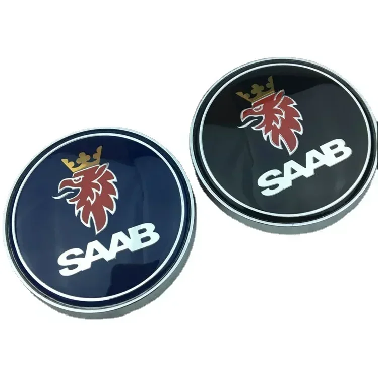 68mm Car SAAB Front Hood Bonnet Logo Rear Trunk Boot Badge Emblem For SAAB 9 3 9 5 9-3 9-5 Sticker Accessories