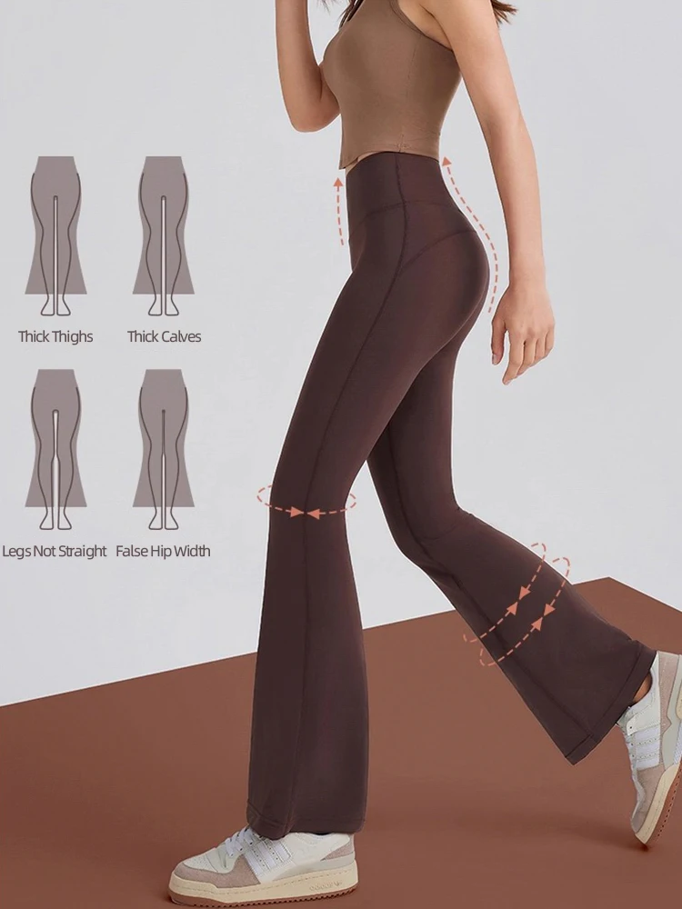 Damskie spodnie dzwony, wyszczuplające, z wysokim stanem, jednolite, seksowne spodnie typu shark flare, modne, codzienne, streetwearowe, elastyczne, modelujące pośladki, obcisłe legginsy do jogi.