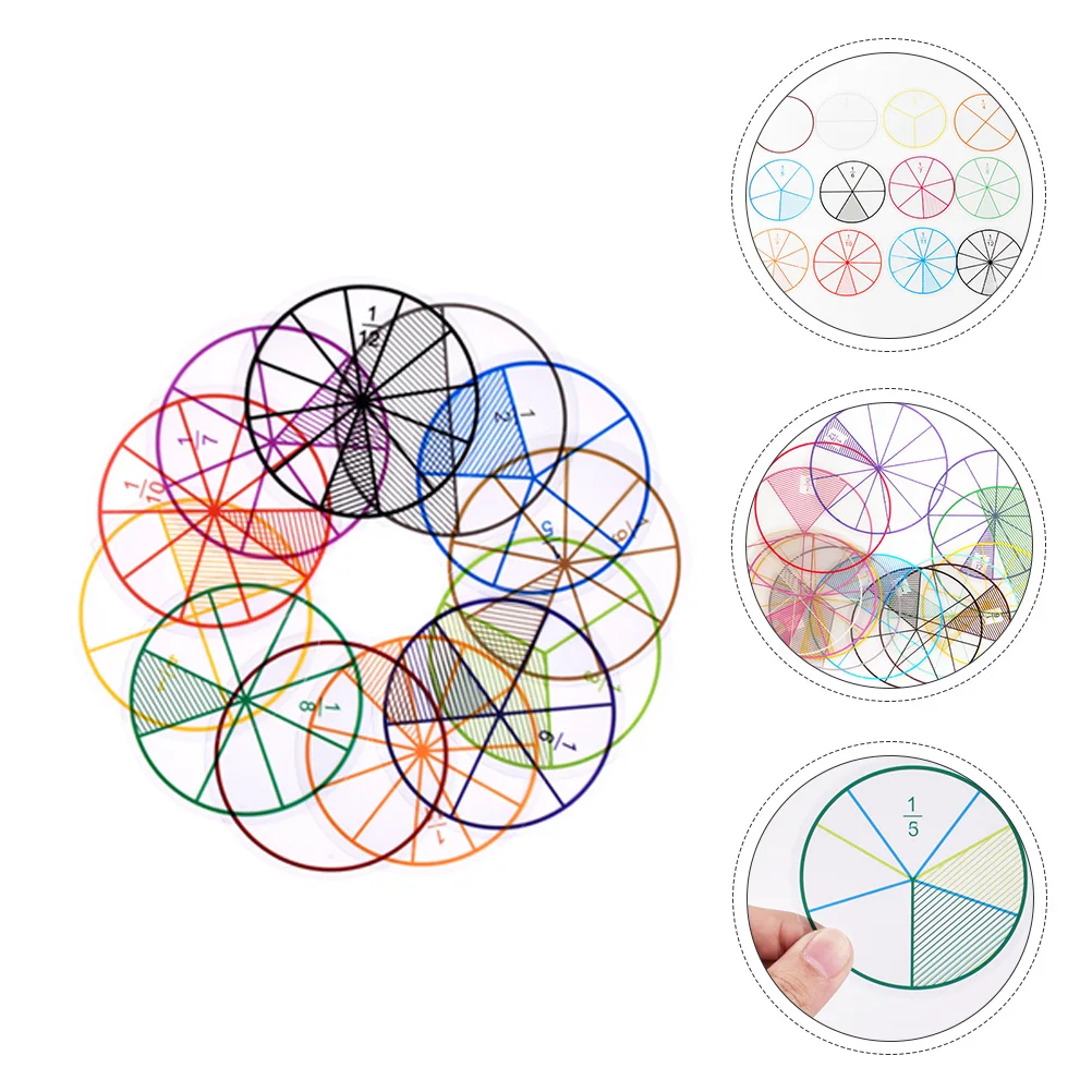 

60 Pcs Colorful Educational Fraction Manipulatives Safe And Durable Teaching Supplies