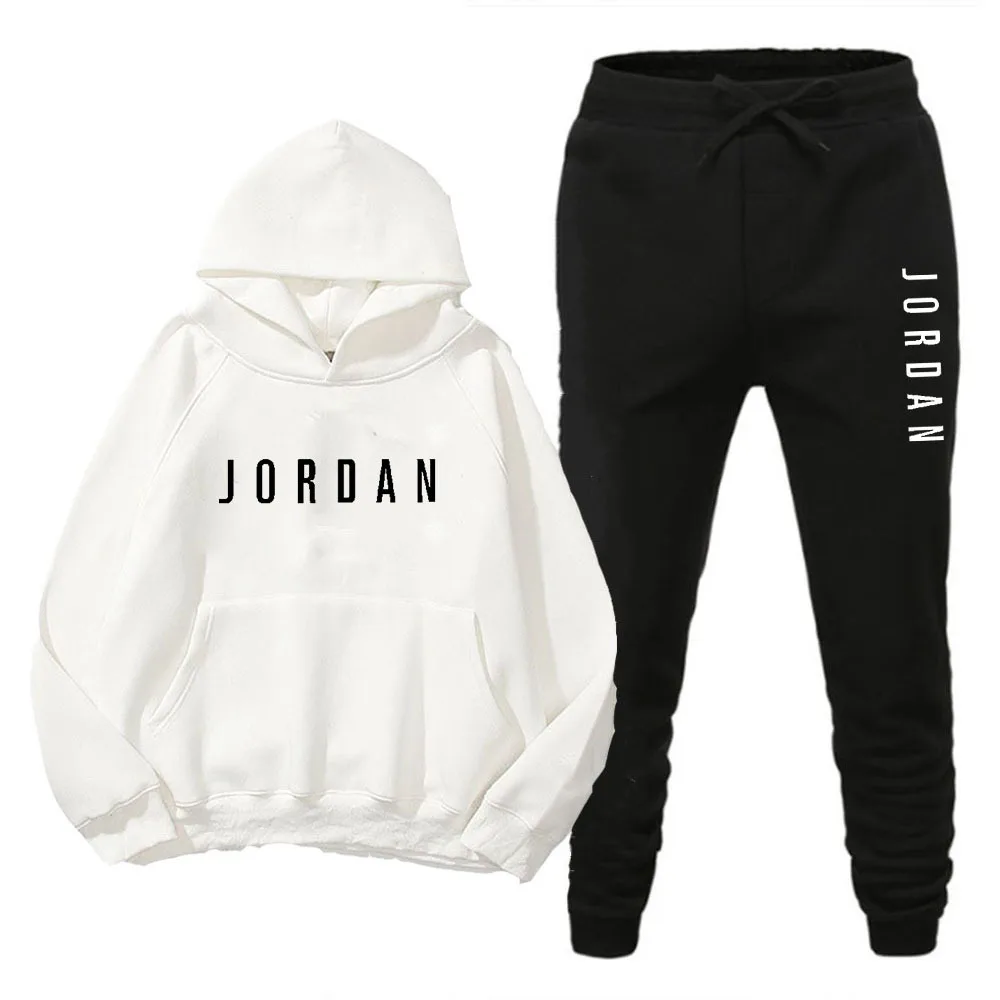 Spring and autumn men\'s and women\'s clothing pullover hoodie + sweatpants two-piece fitness jogging casual sportswear suit