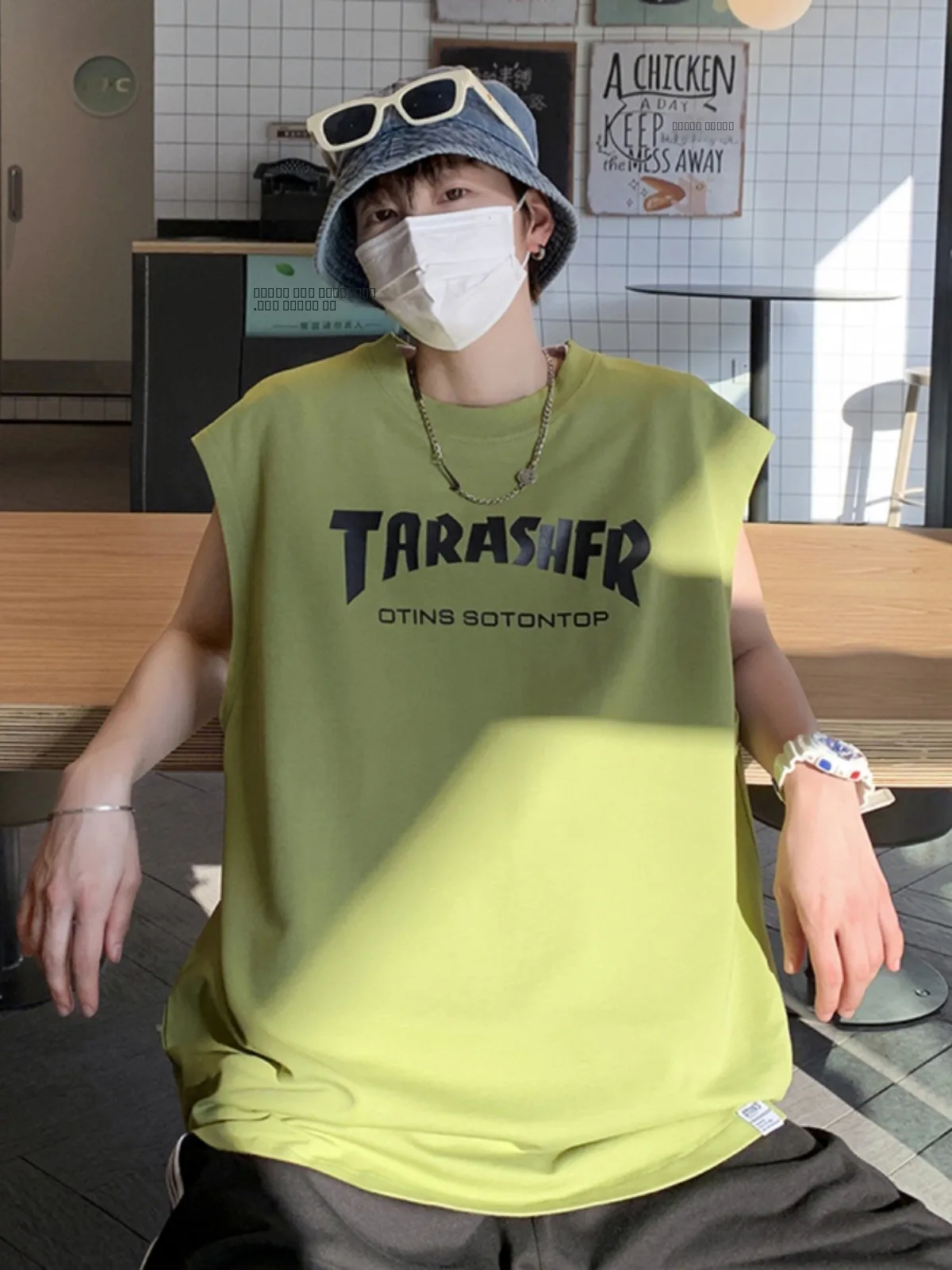 

Avocado een Svel Vest Men Summer Youth Sle American Casual ort Sve High Street T-irt Sweatirt