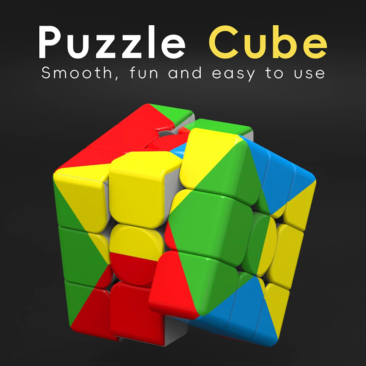 Magische Kubus 3x3x3 Quick Twist UV Gedrukt Vier Kleur vijfhoek Stressverlichtende Puzzel Professioneel Spel Kinderen Speelgoed Cadeau
