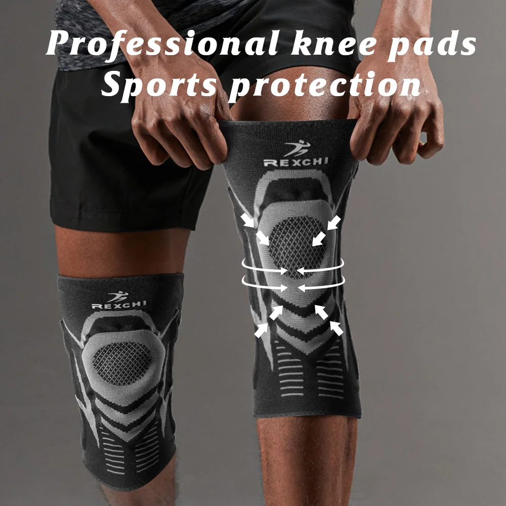 1PC  Sports Kneepad Full Knee Brace Strap Football Shin Guards Basketball Running Climbing Hiking Fitness Compression Protector