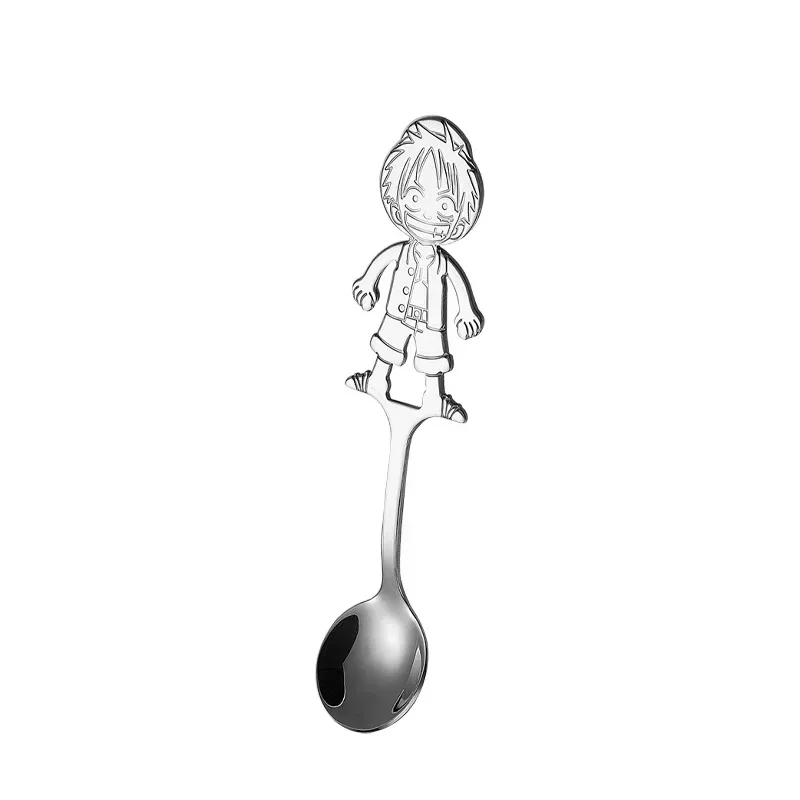 Colher Anime de Aço Inoxidável para Crianças, Luffy Spoon, Colher de Café, Festa, Presentes Infantis, Figura Brinquedos, Acessórios, 1 Pc